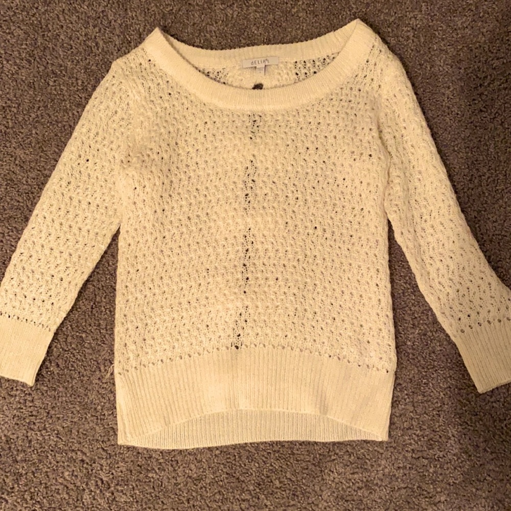 Girls White Sweater, Bow-Tie Back